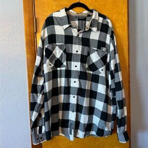 Harley-Davidson Black and White Checkered Shirt